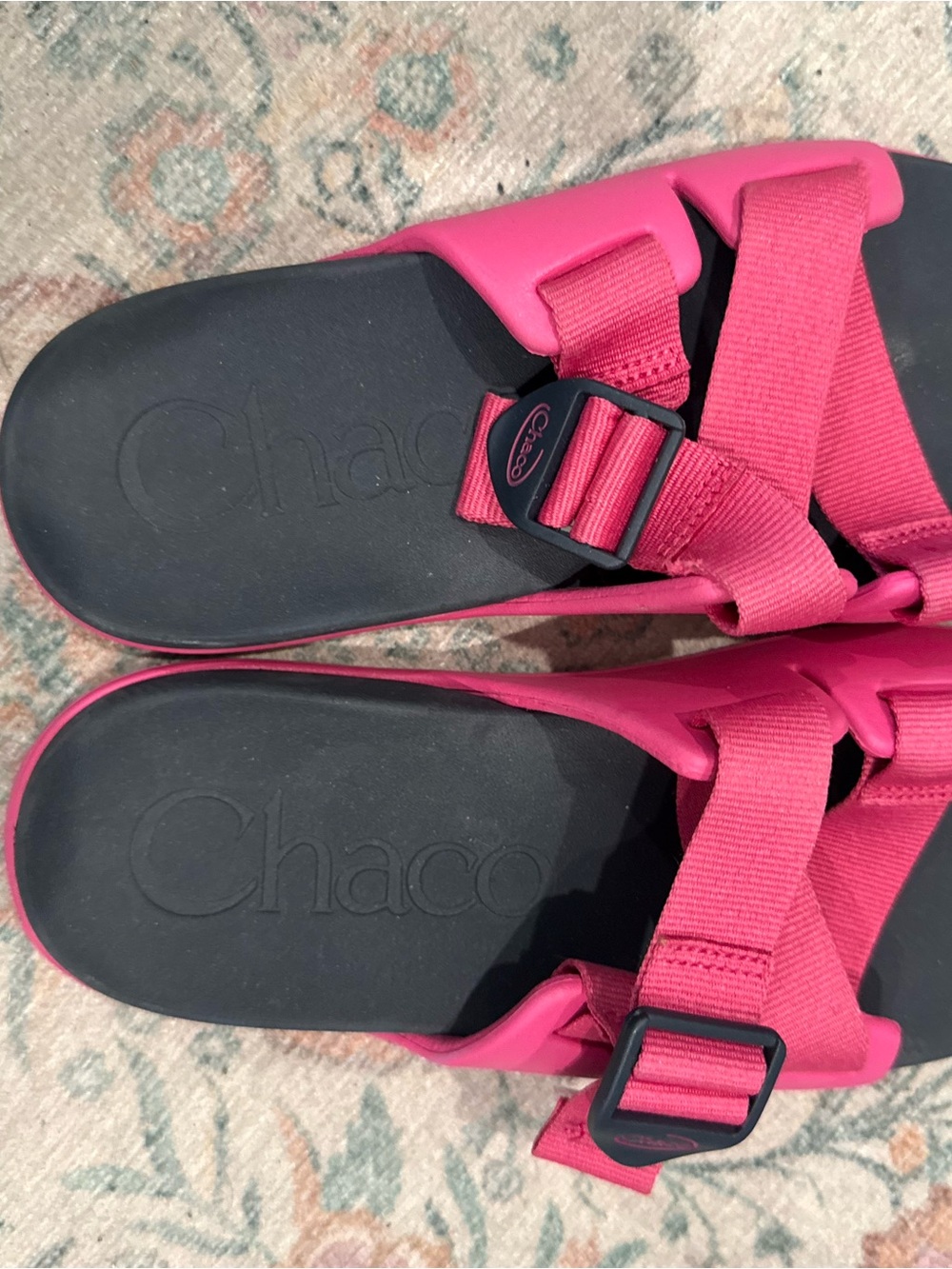 Chaco Hot Pink Adjustable Strap Slide Sandals